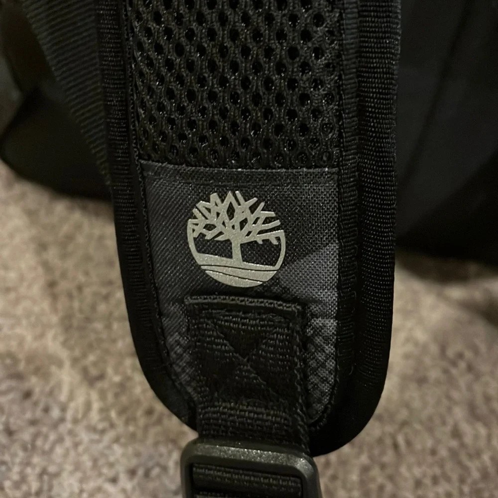 Timberland Roll Top Backpack school book bag new black camo 30L